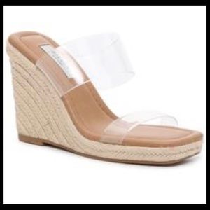 Steven New York Malaya Wedge in Clear - Size 7.5